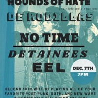 Hounds of Hate, Eel, No Time and More! Benefit Gig! Second Skin!